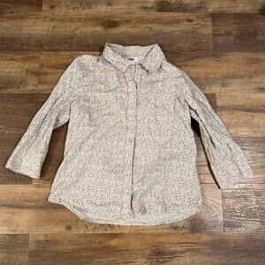 Old Navy Y2K Vintage Ditzy Floral Pearl Snap Collared Shirt M Dainty Feminine